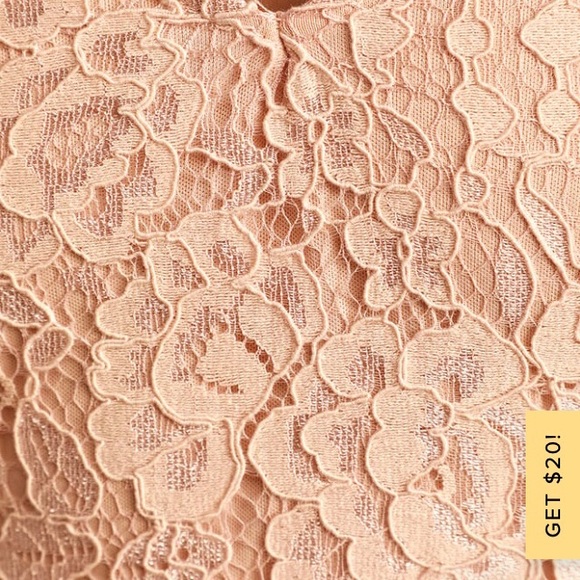 Lulus Pink Blush Lace Mini Dress with short sleeves NWOT - Picture 6 of 6